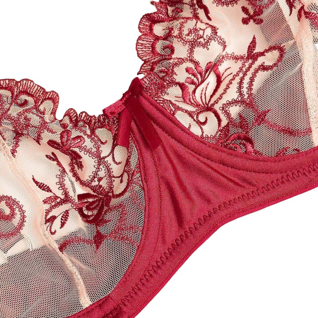 ست شورت و سوتین زنانه نوشه پوش مدل فنردار گلدوزی کد 75001 -  - 2