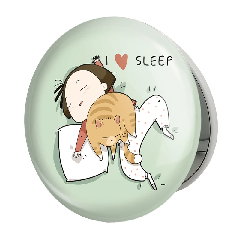 آینه جیبی خندالو طرح گربه Cat مدل تاشو کد 23295 