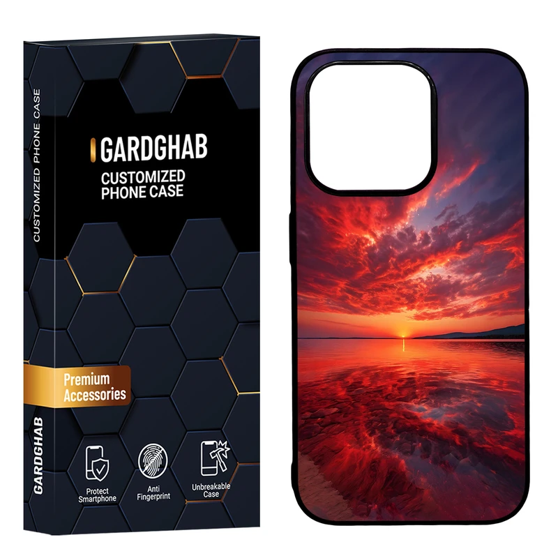  کاور گارد قاب مدل دور ژله ای پشت گلس طبیعت مناسب برای گوشی موبایل اپل iPhone15 pro