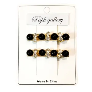 گیره مو زنانه مدل نگین دار بسته 2 عددی