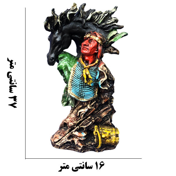 مجسمه دنیا دکوری سرمد مدل سرخپوست و اسب