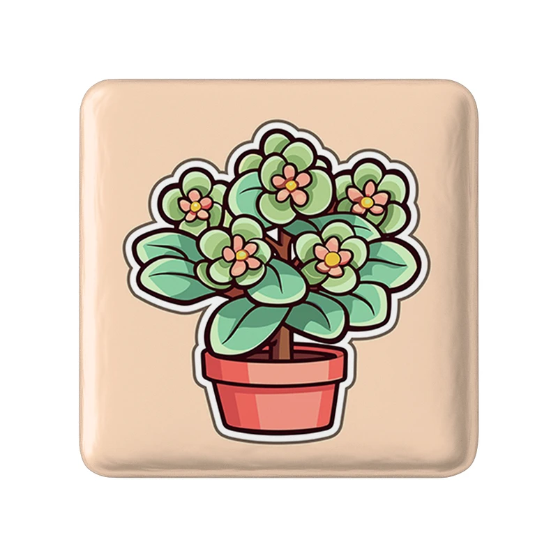 مگنت خندالو طرح گل و گیاه مدل مربعی کد 36590