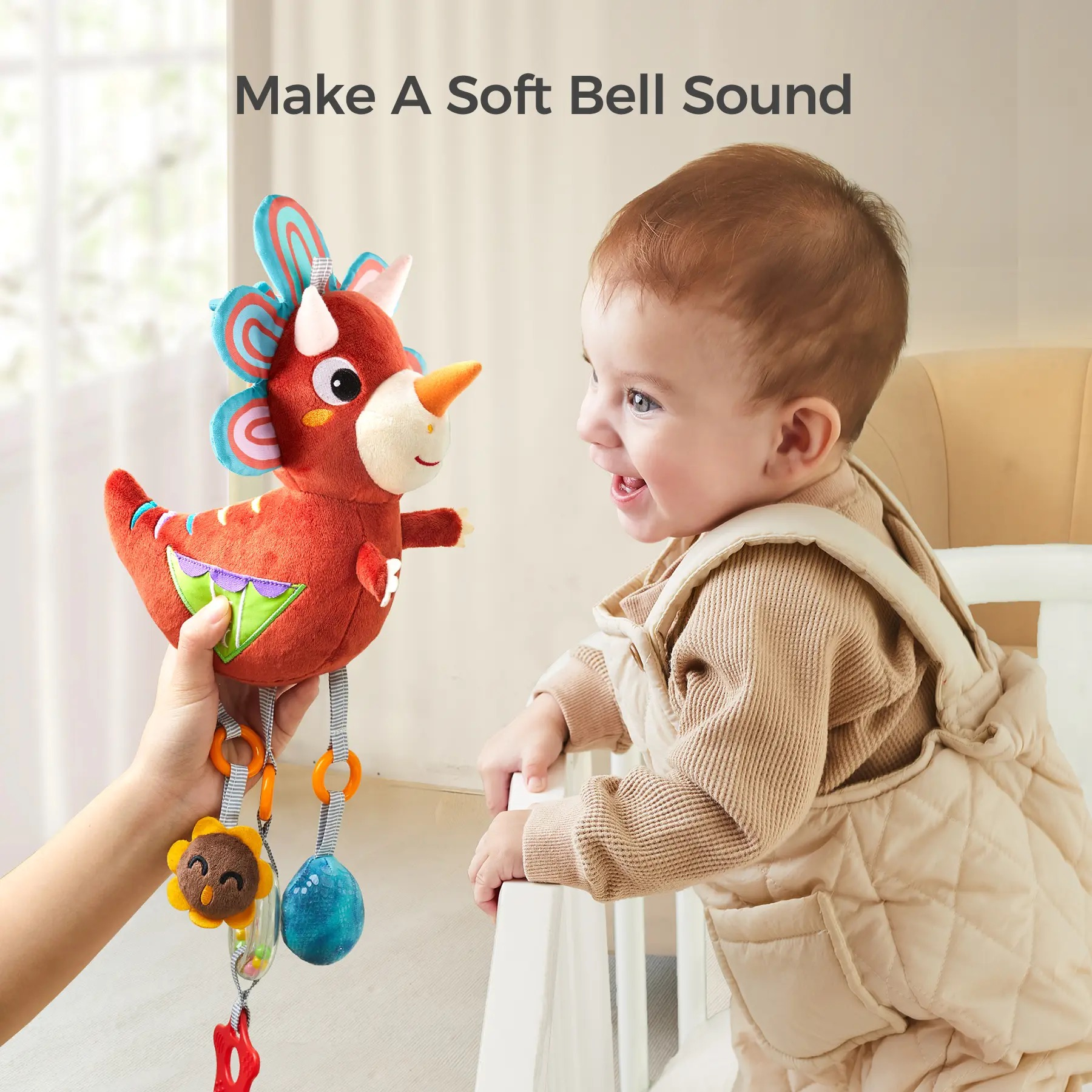 آویز کریر کودک مدل دایناسور سه شاخ