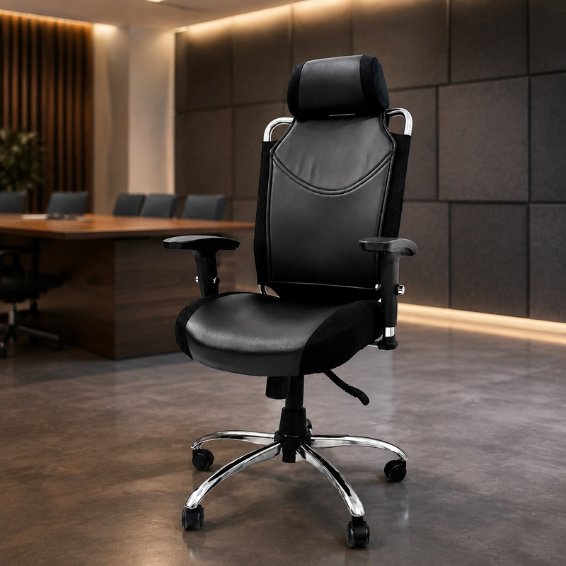 صندلی اداری سیتریکس مدل SIT3/SA2 چرم و پارچه تنفسی