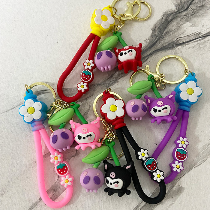 جاکلیدی دخترانه مدل کرومی گل دار