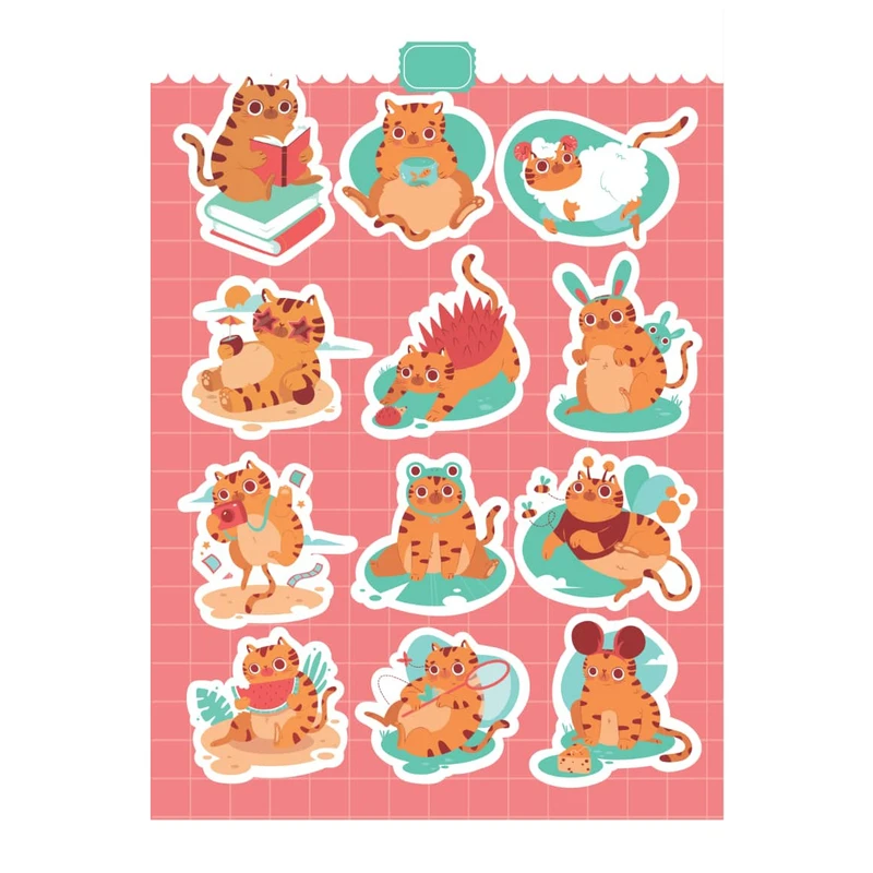 برچسب مدل گربه ملوس طرح 012