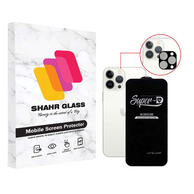 محافظ لنز دوربین شهر گلس مدل 2SFA مناسب برای گوشی موبایل اپل iPhone 13 Pro به همراه محافظ صفحه نمایش