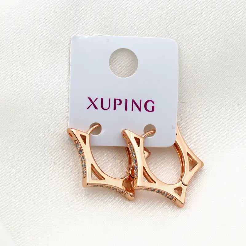 گوشواره زنانه ژوپینگ مدل ستاره ای نگینی کد TE-200