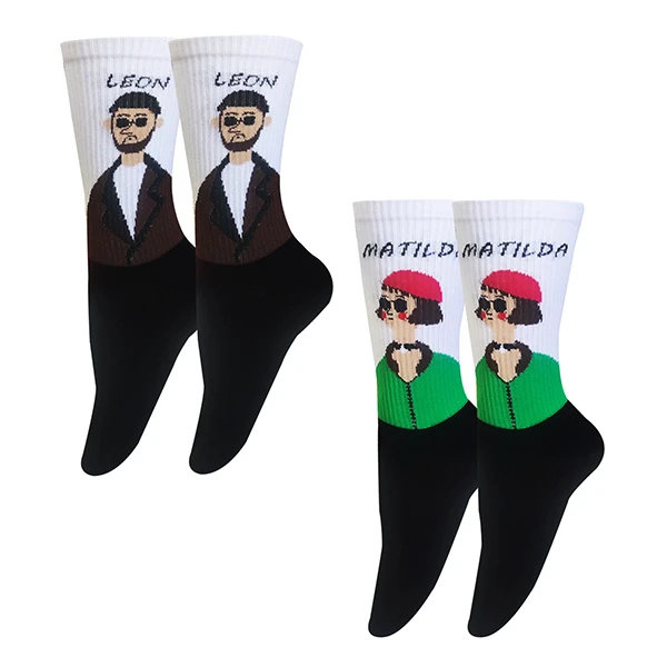 جوراب ساق بلند زنانه تن پوش هنگامه مدل پنبه کش اسپرت لئون  بسته 2 عددی