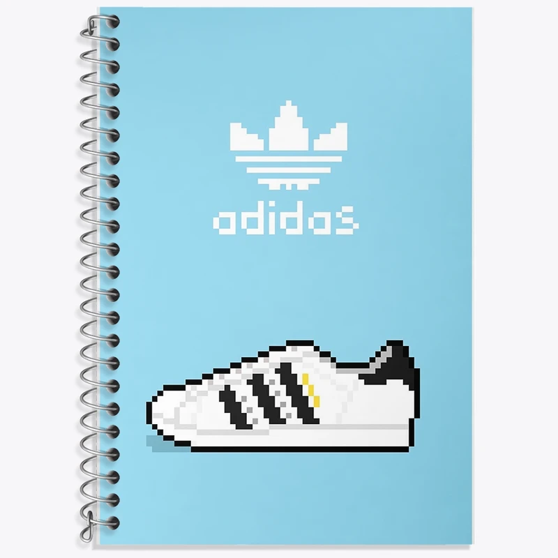 دفتر زبان 50 برگ خندالو مدل دو خط طرح آدیداس (Adidas) کد F1195