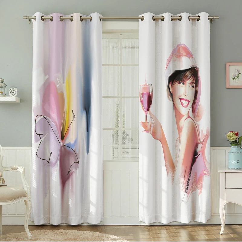 پرده نیروانا طرح چهره  مدل مخمل کد 4931 سایز 140×280 سانتی متر