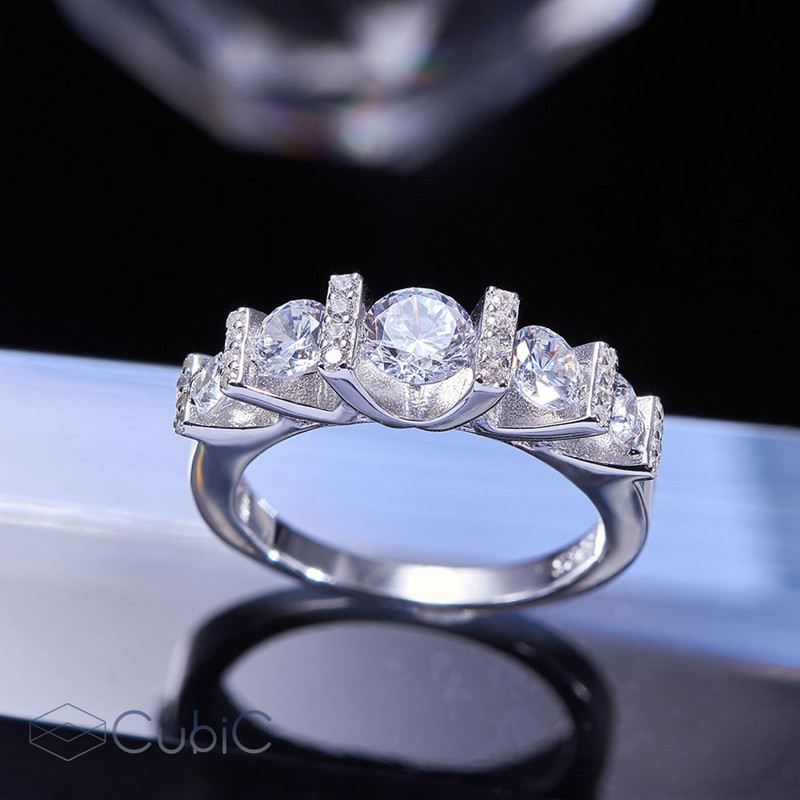 انگشتر نقره زنانه کوبیک مدل QR-4703