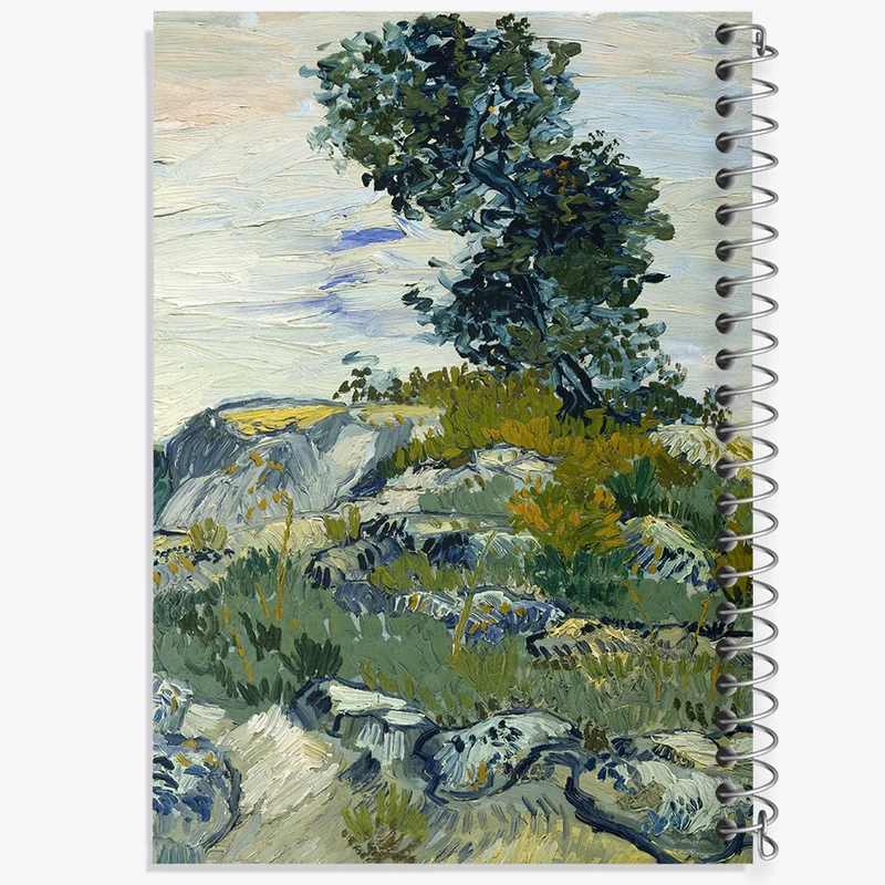 دفتر ژورنال نویسی 50 برگ خندالو مدل نقطه ای طرح صخره ها ونسان ونگوگ (Van Gogh) کد 36805