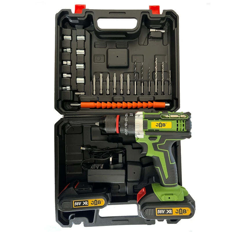 مجموعه 40 عددی دریل پیچ گوشتی شارژی چکشی 10 میلی متری 78 ولت جاب مدل JB-78 POWER X-GE