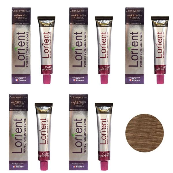 رنگ ابرو لورینت شماره 9 حجم 15 میلی لیتر رنگ بلوند روناسی بسته 5 عددی