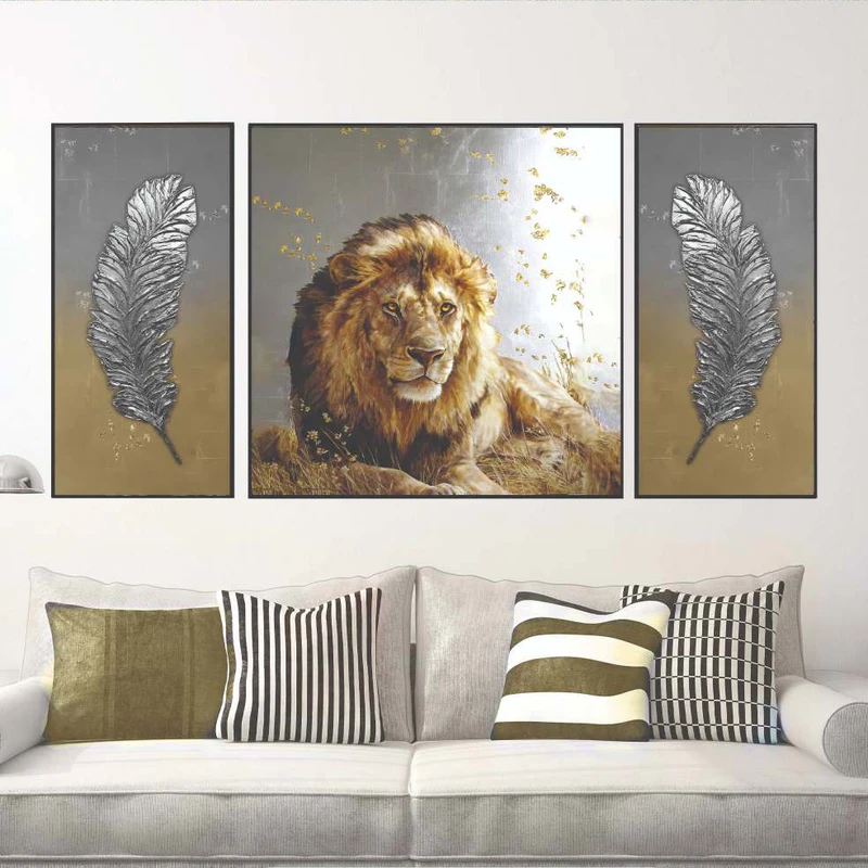 تابلو بکلیت طرح دیجیتال آرت مدل B-2004 فریم مشکی مجموعه 3 عددی