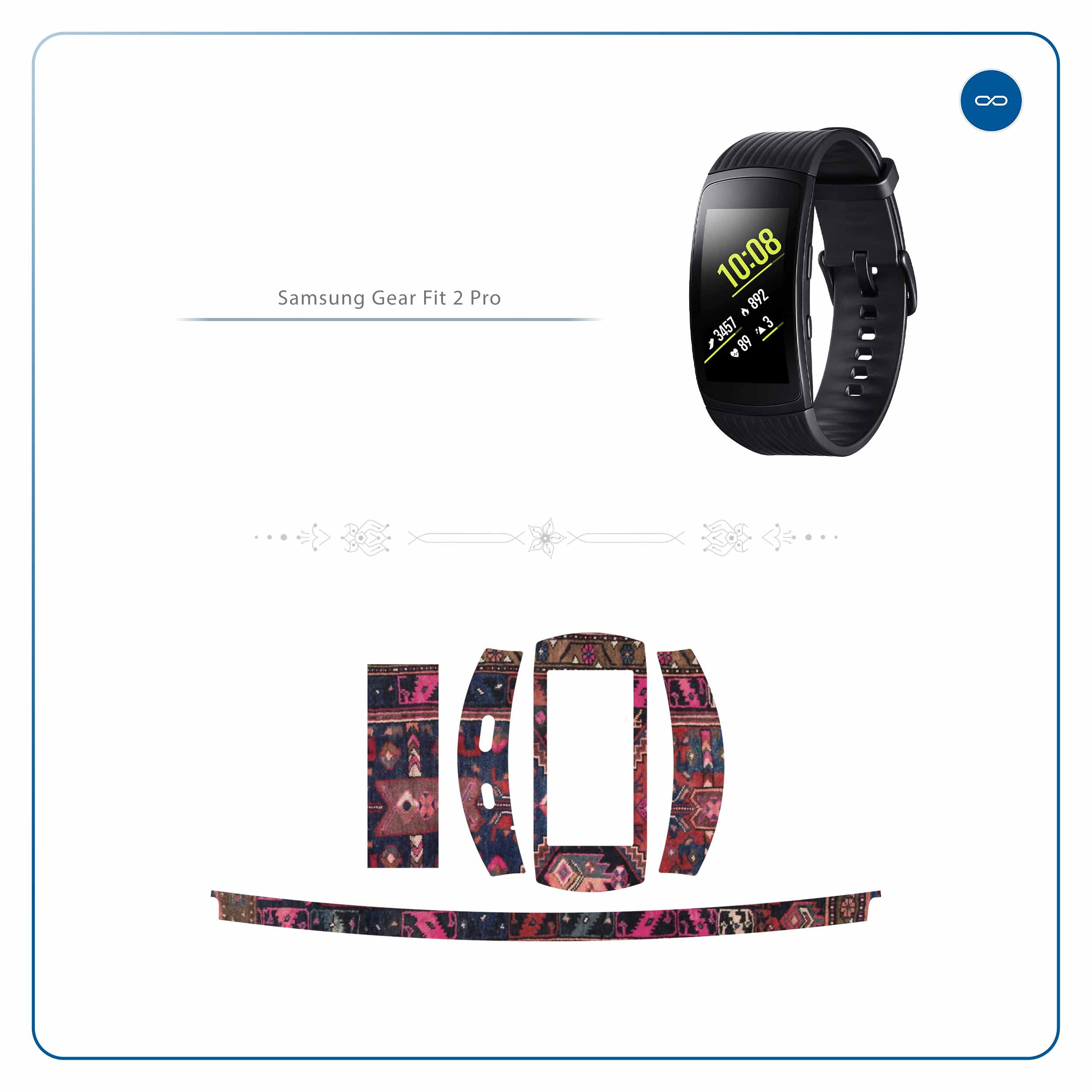 برچسب ماهوت طرح Rug مناسب برای ساعت هوشمند سامسونگ Galaxy Gear Fit 2 Pro