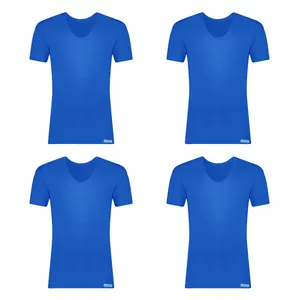 زیرپوش پسرانه برهان تن پوش مدل آستین دار 14-02 رنگ آبی بسته 4 عددی