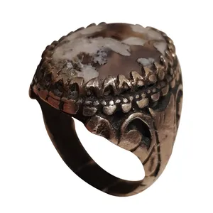 انگشتر نقره مردانه مدل عقیق سلیمانی حجرالسلطان کد ASHS212220