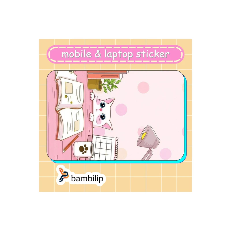 استیکر بامبیلیپ مدل کارت عابر طرح گربه اهل مطالعه کد 7630302