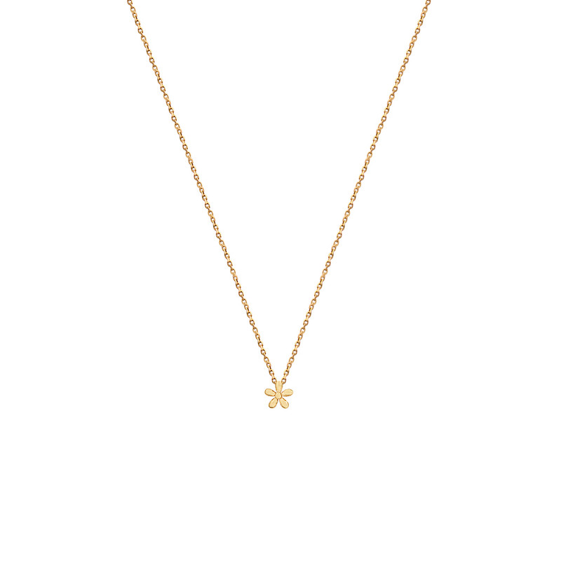 گردنبند طلا 18 عیار زنانه با طرح حلقهای (فلامینگو) الی گالری مدل گل دامله