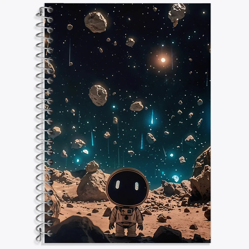 دفتر زبان 50 برگ خندالو مدل سه خط طرح فضانورد کد F6048