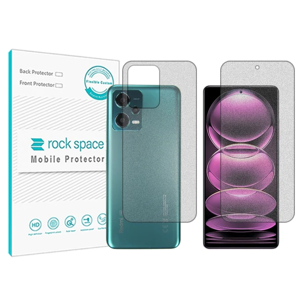محافظ صفحه نمایش مات راک اسپیس مدل HyMTT مناسب برای گوشی موبایل شیائومی Redmi Note12 5G  به همراه محافظ پشت
