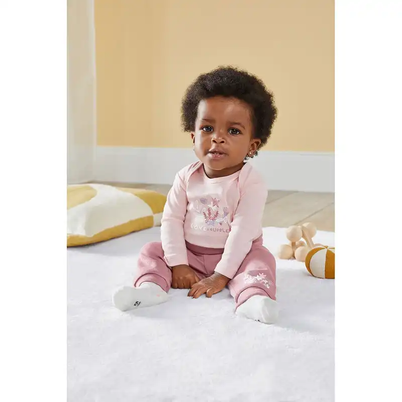 بادی آستین بلند نوزادی  لوپیلو مدل رنگارنگ مجموعه 5 عددی