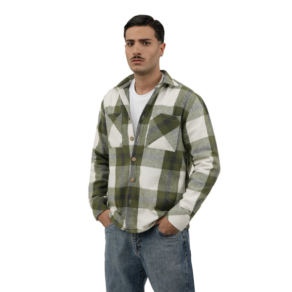 پیراهن آستین بلند مردانه پاتن جامه مدل پشمی کد 102721020235576