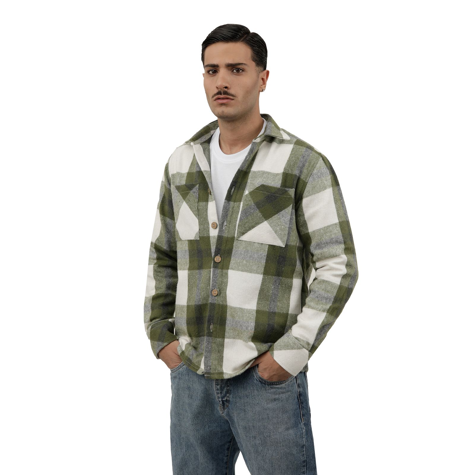 پیراهن آستین بلند مردانه پاتن جامه مدل پشمی کد 102721020235576 -  - 1