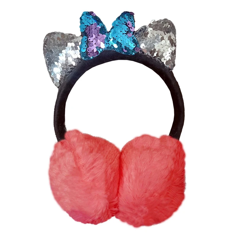 گوش گیر زمستانی بچگانه مدل پروانه ای پولک دار کد 60560