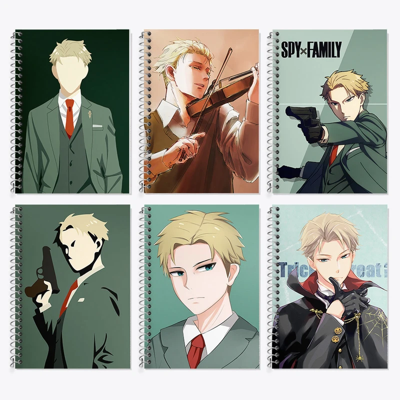 دفتر زبان 50 برگ خندالو مدل دو خط طرح لوید انیمه اسپای ایکس فمیلی کد 690 مجموعه 6 عددی