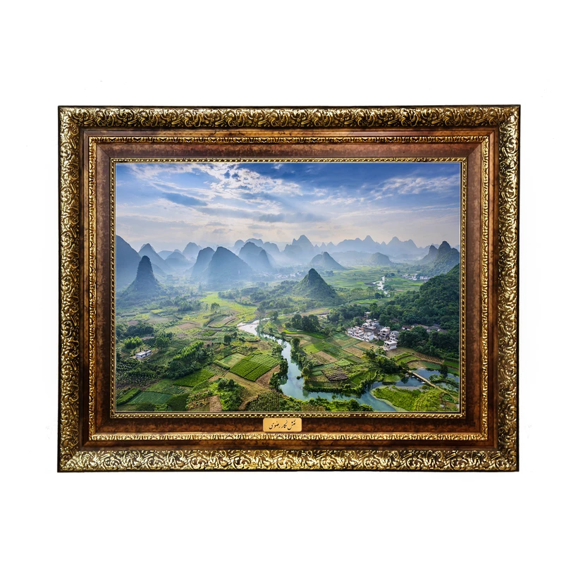 تابلو فرش ماشینی نقش نگار رضوی طرح منظره کد 161H