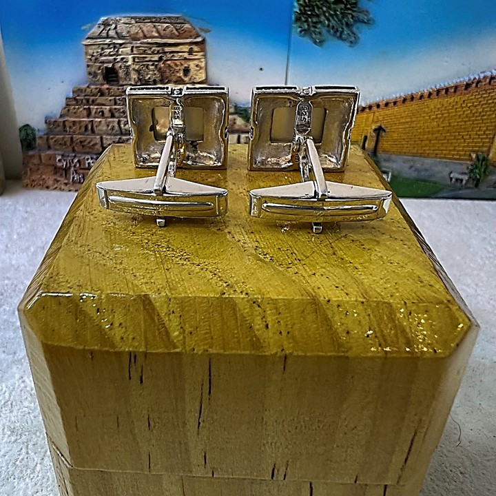 دکمه سردست نقره مردانه کد glsr-2480