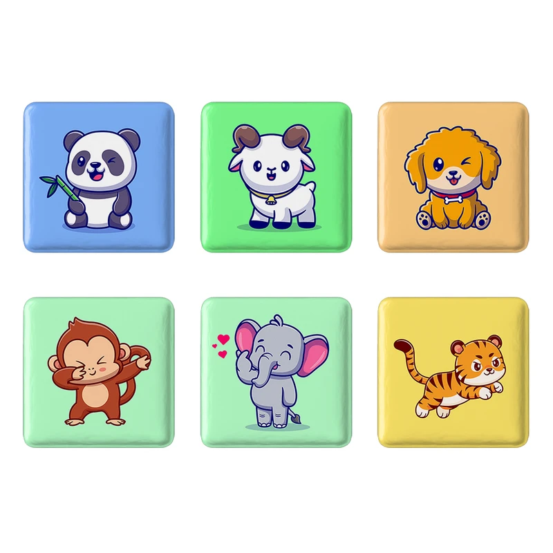 مگنت خندالو طرح حیوانات بامزه Cute Animals کد 1619A مجموعه 6 عددی