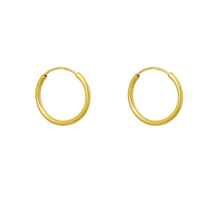 گوشواره حلقه‌ای طلا 18 عیار زنانه نیکان گلد مدل NK356 - 2
