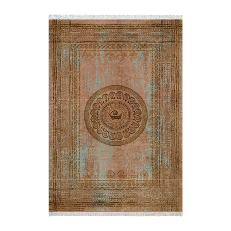 فرش ماشینی زانیس مدل فانتزی طرح نئو کلاسیک نسکافه ای