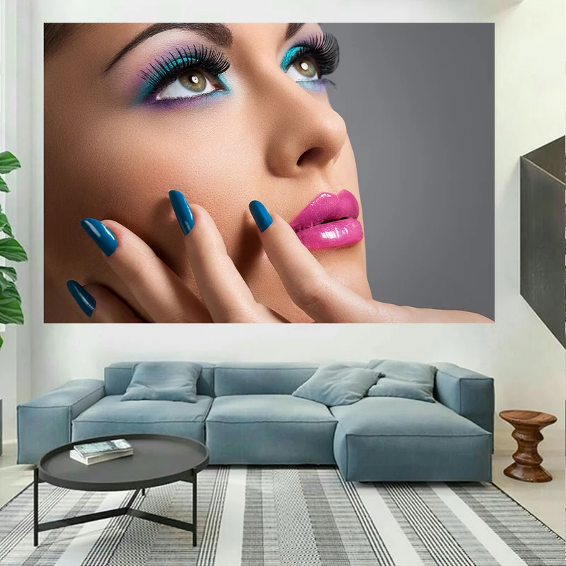 پوستر مدل بک لایت آرایشگاه زنانه طرح چهره و کاشت ناخن کد AR2490