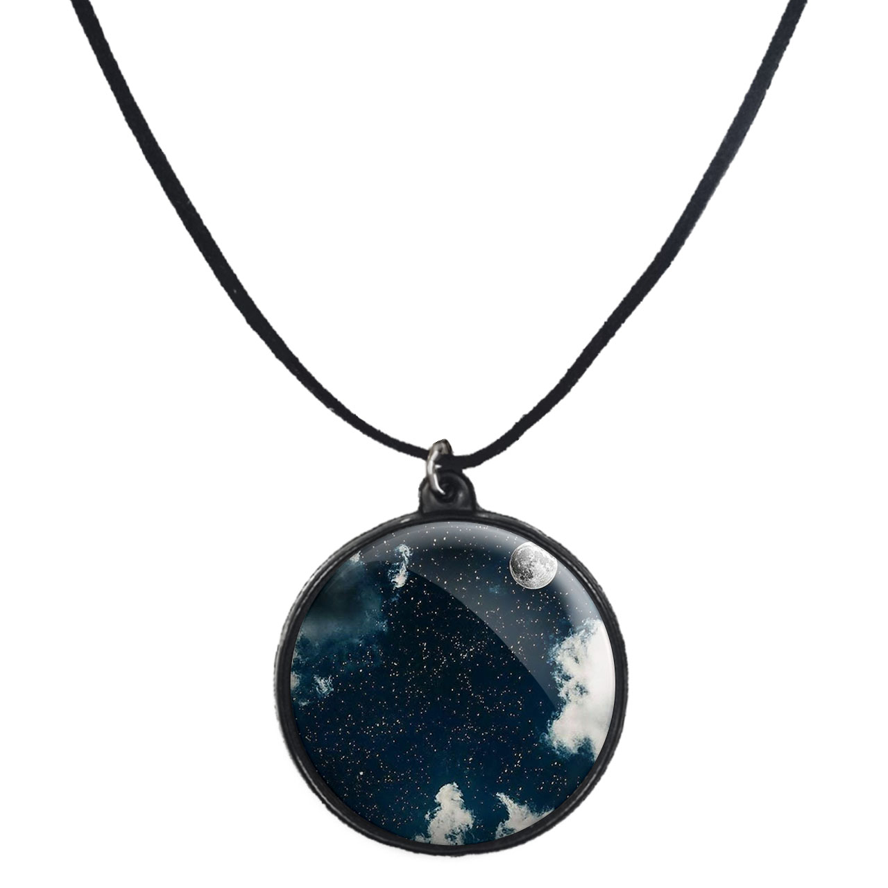 گردنبند پرمانه طرح ستاره و کهکشان کد pmb.25693 مدل دو طرفه