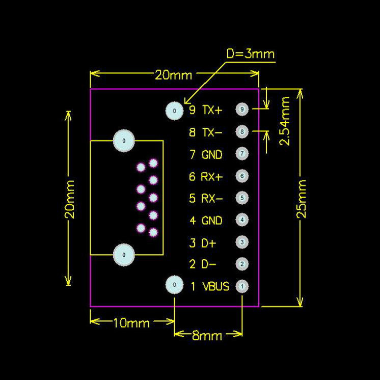 سوکت مادگی USB 3 مدل Breakout board 9 pin بسته 2 عددی
