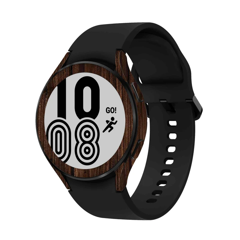  برچسب ماهوت طرح Dark-Walnut-Wood مناسب برای ساعت هوشمند سامسونگ Watch4 44mm