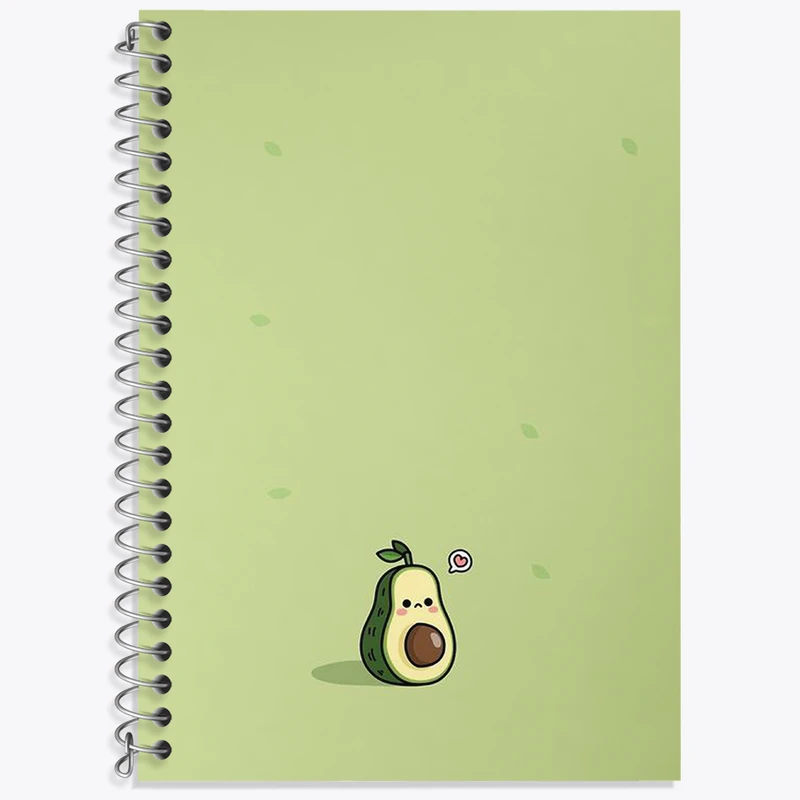 دفتر زبان 50 برگ خندالو مدل دو خط طرح آووکادو بامزه کد N1906