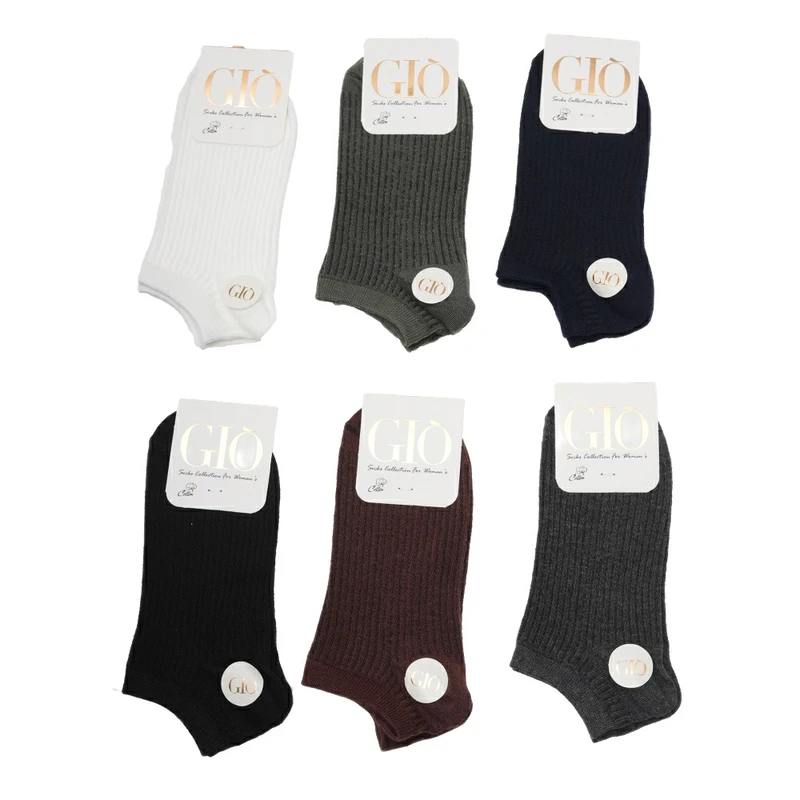 جوراب ساق کوتاه زنانه جیو مدل go18 بسته 6 عددی