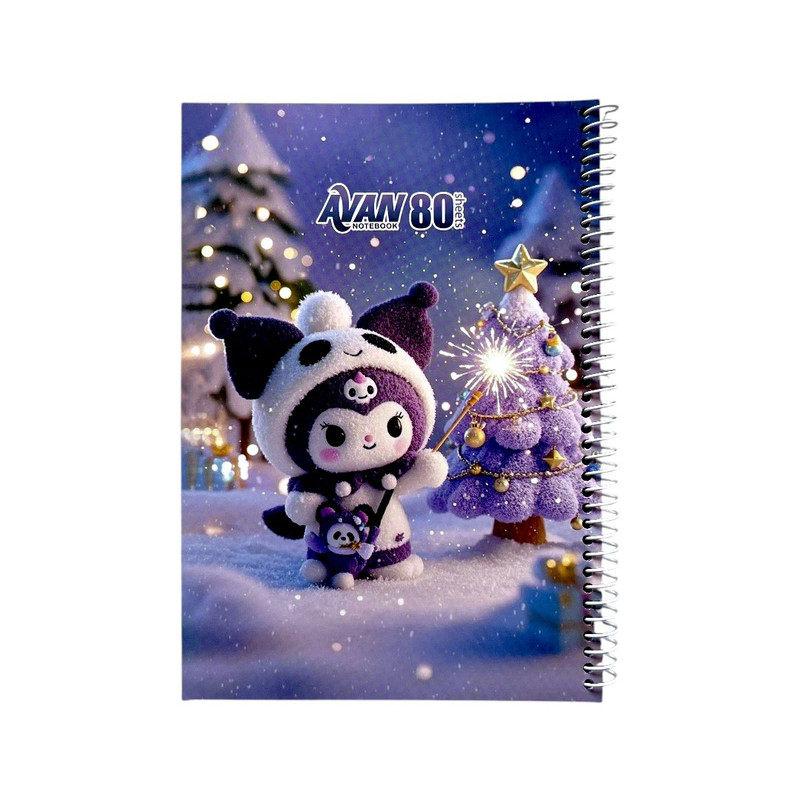 دفتر مشق 80 برگ آوان مدل حاشیه دار طرح کرومی زمستان کد LF1
