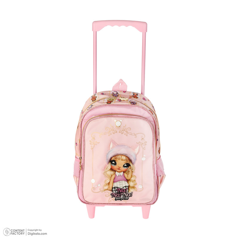 کوله پشتی چرخ دار مدرسه مدل نانا به همراه کیف دستی و جامدادی