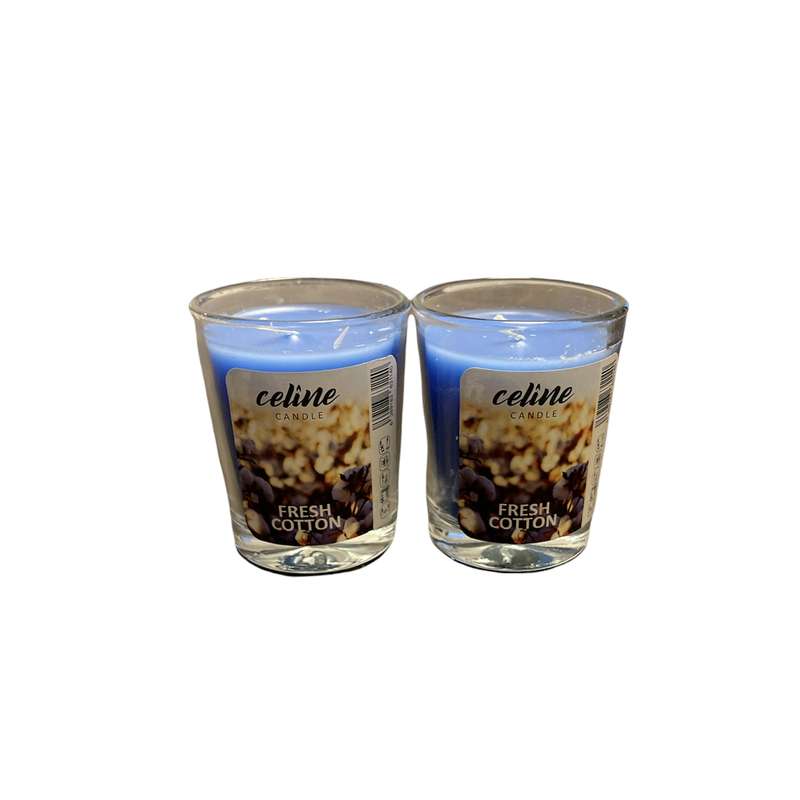 شمع معطر لیوانی سلین مدل Fresh cotton بسته دو عددی