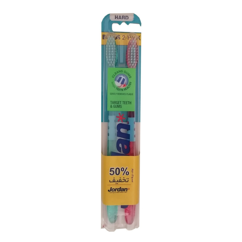مسواک جردن مدل Target Teeth and Gums  با برس سخت بسته 2 عددی