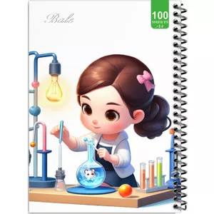 دفتر نقاشی 100 برگ بله طرح فانتزی دختر دانشمند کد A4-N479