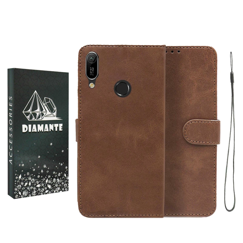 کیف کلاسوری دیامانته مدل Bandaviz Bk مناسب برای گوشی موبایل هوآوی Y7 2019 / Y7 Prime 2019 به همراه بند آویز