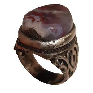 انگشتر نقره مردانه مدل عقیق سلیمانی کتیبة السلطان کد ASKS216220